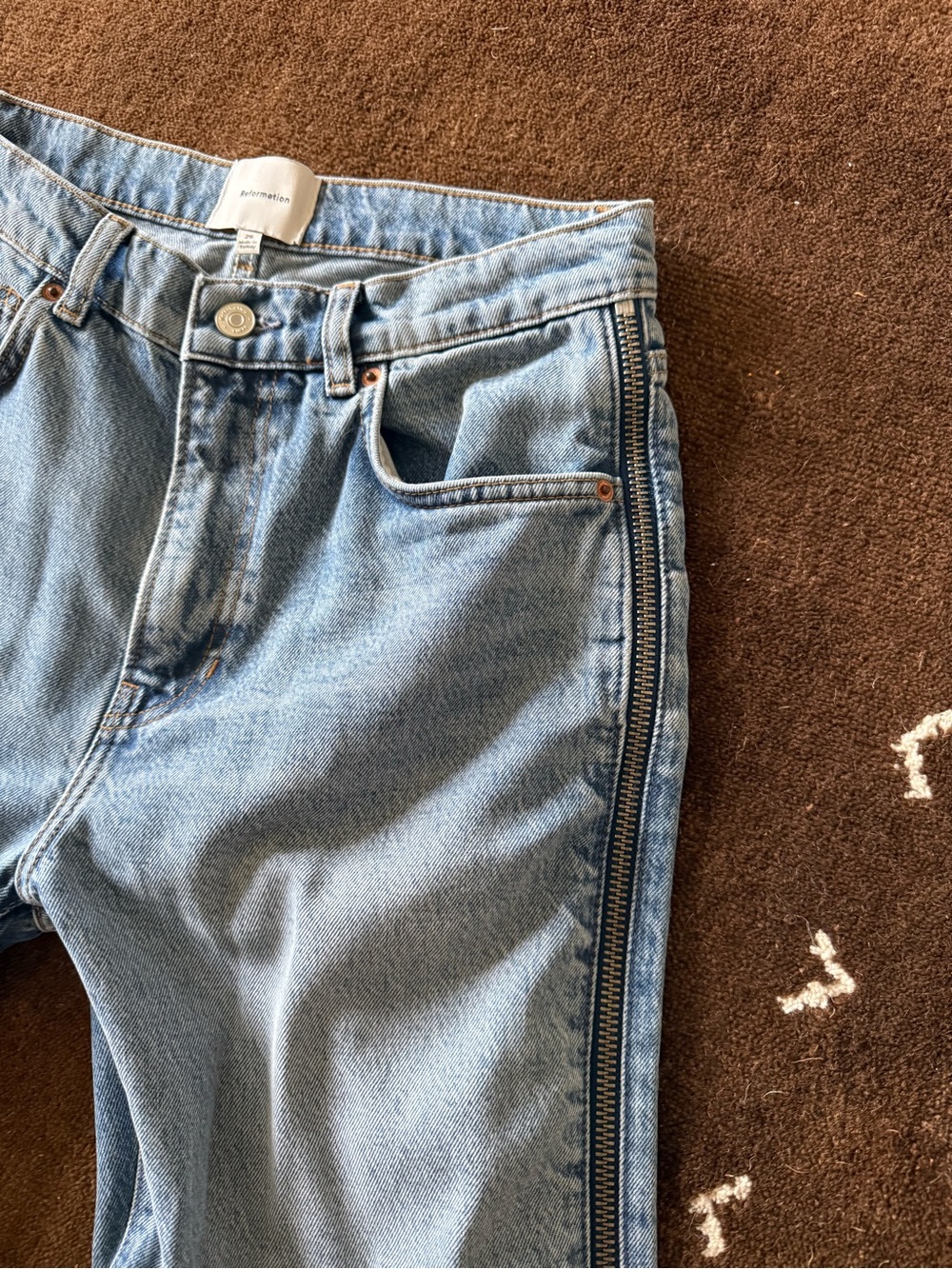 Reformation Val Zipper Jeans